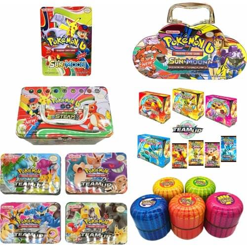 6 Styles Iron Box Pokemon TAKARA TOMY Battle Toys Hobbies Hobby Collectibles Game Collection Anime Cards for Children