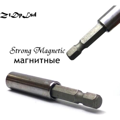 ZtDpLsd 1/4" 6.35MM Magnetic Extension Extend Socket Screw Bits Holder Screwdriver Bar Rod for Cordless Drill Power Tools 55MM
