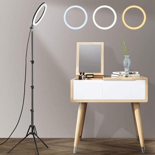 10inch LED Selfie Ring Light With 2m 1.6m Tripod Stand Usb Photography Lighting With Phone Holder For Youtube Video Makeup Live