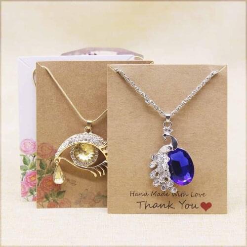 10x8cm DIY Handmade jewelry package tag card flower pattern necklace pendant packing card 50pc/25pcs+25oppbag/lot