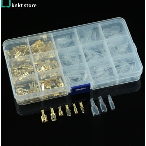 120/180/200/320Pcs /Set Insulated Wire Connector Electrical Wire Crimp Terminals 2.8/4.8/6.3mm Spade Connectors Assortment Kit