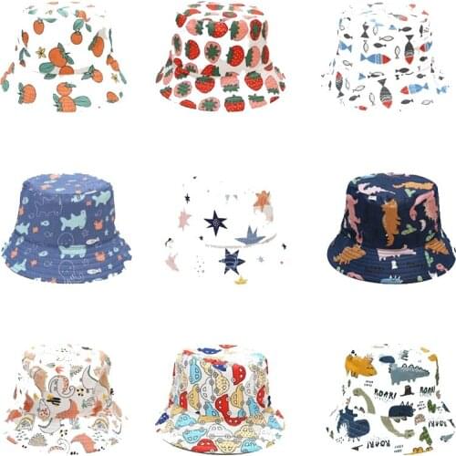 18 colors Korean Cute Cartoon Lion Animal Kids Bucket Hat Childrens Spring Summer Outdoor Sunscreen Hat Windproof elephant Hat