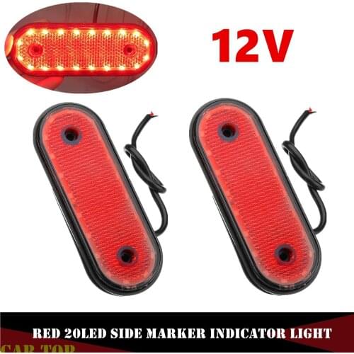 2PCS 12v 20LED Side Marker Indicator Truck LED Side Marker Lights Red Light Lamp Caravan 12v LED Lights Truck