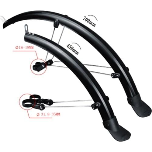 26 inch Bicycle Fender 2pcs Front Rear Mudguard Double Bracing Adjustable Size Bike wings for Folding Bike Chrome plastic