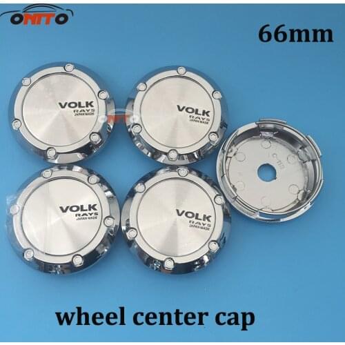 4X Chrome Base 66MM Wheel Rim Covers Car Emblem Wheel Hubcap for VOSSEN VOLK RAYS ADVAN Advanti SPOON