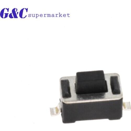 50PCS 3*6*5mm Black White SMD 2 Pins Snap-In Micro Push Button Tactile Tact Momentary Switch diy electronics