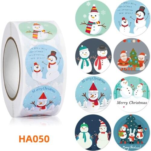 500Pcs Merry Christmas Stickers Animals Snowman Kids Gift Packing Wrapping Sealing Sticker Thank You Label Adhesive Tags