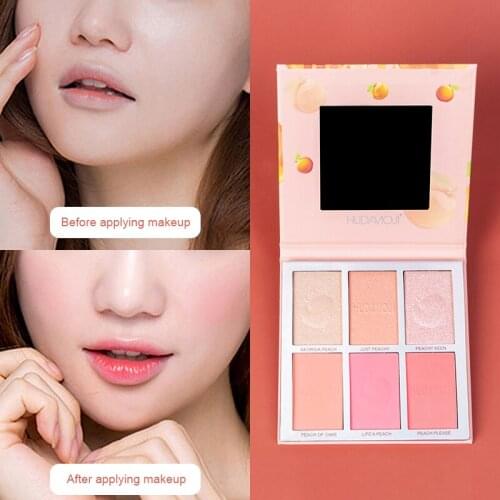 6 Colors/Set Highlight Blush Palette Nose Shadow Silhouette Long Lasting Brighten Eye Shadow All-in-one Repair Palette TSLM1