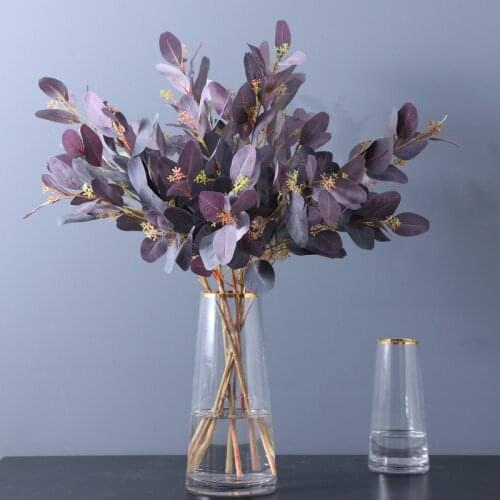 70cm single stem eucalyptus fruit DIY decorative flower arrangement plants artificial eucalyptus leaves