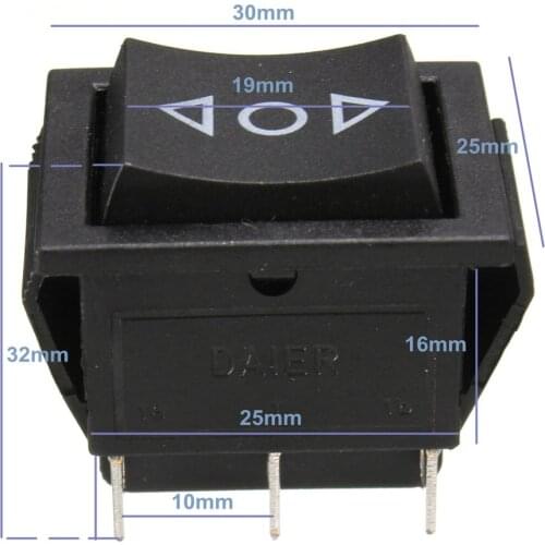 AC 250V/10A 125V/15A 6-Pin DPDT Power Window Momentary Rocker Switch 12 V