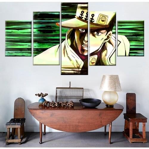 JoJos Bizarre Adventure Anime Jotaro Kujo Picture Poster HD Prints Canvas 5 Pieces Wall Art Painting Living Room Home Decor