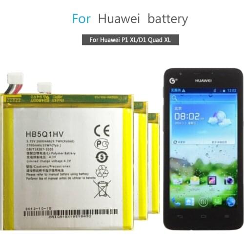 Battery For Huawei Ascend P1 XL U9200E U9200S / D1 Quad XL U9500E U9510E T9510E Mobile Phone Batery 2600mAh HB5Q1HV