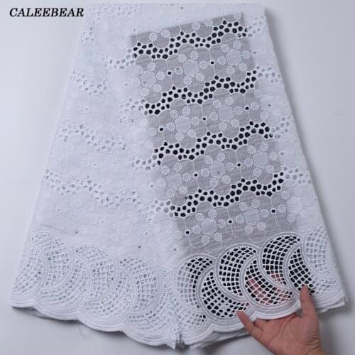 White 100% Cotton 2021 African Lace Fabric High Quality Swiss Voile Lace In Switzerland Cotton Fabric For Nigerian Dresses S2205