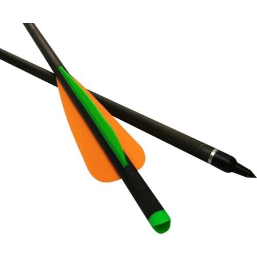 6Pcs 16" 18" 20" Archery Crossbow Bolts Carbon Arrows Removable Points Green Haft Moon Nock for Archery Hunting Shooting