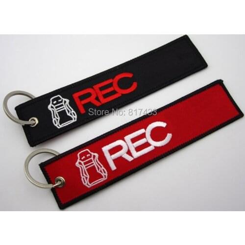 1pcs JDM racing car fabric embroidery keychain keyring luggage bag jet tag label 5 models