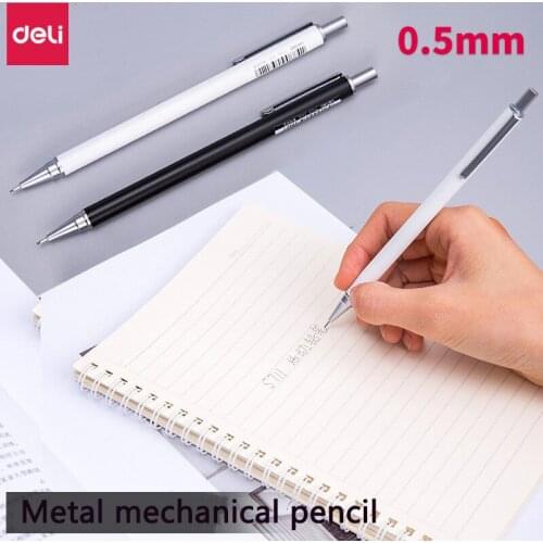 Deli Metal Mechanical Pencil 0.5mm 24pcs High Quality Simple Metal Pencil Kids Stationery School Office Accessories Pencil 0.7mm