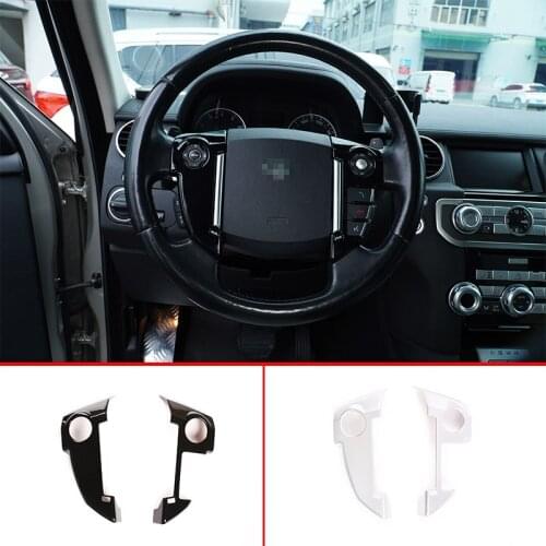 For Land Rover Freelander 2 2013-2015 ABS Black/Silver Car Steering Wheel Button Decoration Frame Sticker Car Accessories