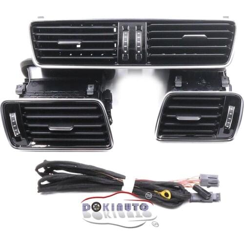 FOR VW LHD Passat B6 B7 CC R36 Chrome Piano Black Air Vent LED Red Light 3AD 819 701 A+3AD 819 702 A+3AD 819 728 A
