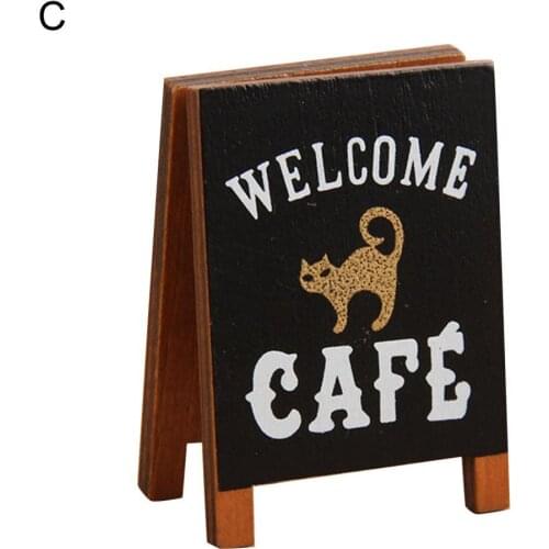1/12 Mini Wood Chalkboard Model Doll House Miniatures Blackboard Decor Kids Toy