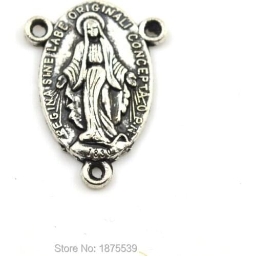 Fashion catholic rosary centerpiece, one side Mary, another side 12 stars