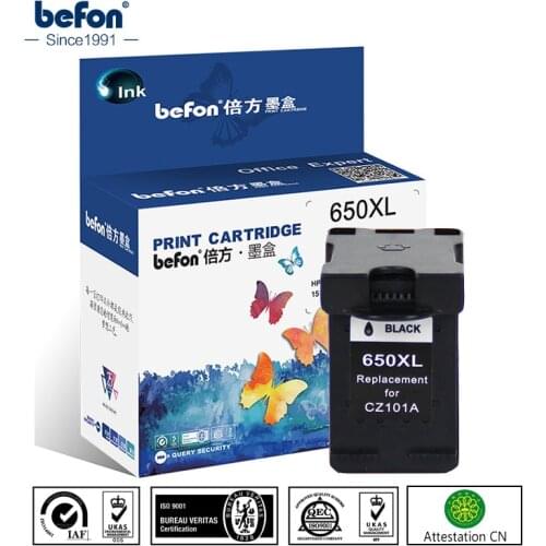 Befon Black Color 650XL Ink Cartridge Replacement for HP 650 HP650 XL for hp Deskjet 1015 1515 2515 2545 2645 3515 4645 Printer
