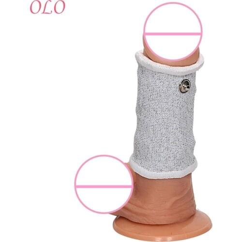 OLO Penis Ring Cock Ring Electro Stimulation Conductive Fiber Therapy Massager Electric Shock Medical Sex Toys for Men