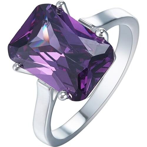 Nice Fashion Jewelry Rings for Women Purple AAA Zircon Wedding Engagemetn Ring