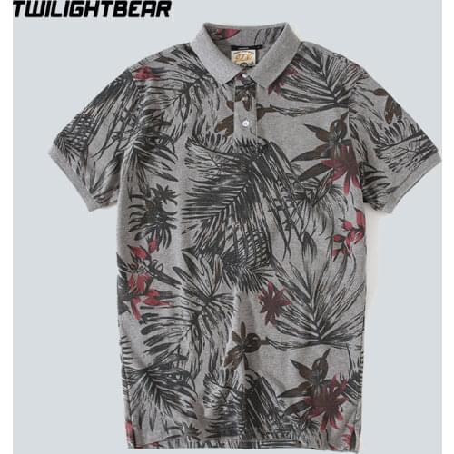 Summer Mens Polo Shirts Pure Cotton Short Sleeve Printing Casual Tees Men Clothing Tops Slim Streetwear Leisure Shirt MF230