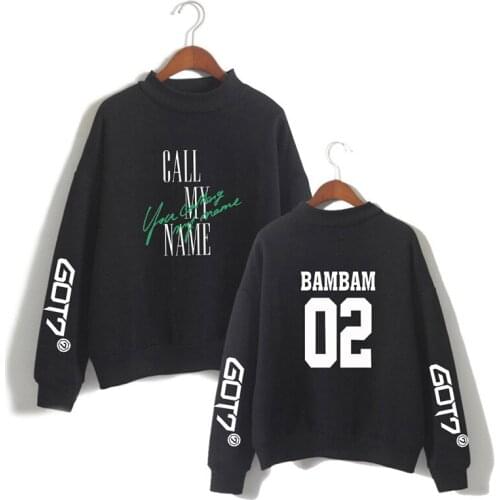 Fashion Hip Hop Got7 Kpop BAMBAM High Collar Hoodies Men Women Capless Sweatshirts Long Sleeve Homme Sports Hoodie Pullover Tops