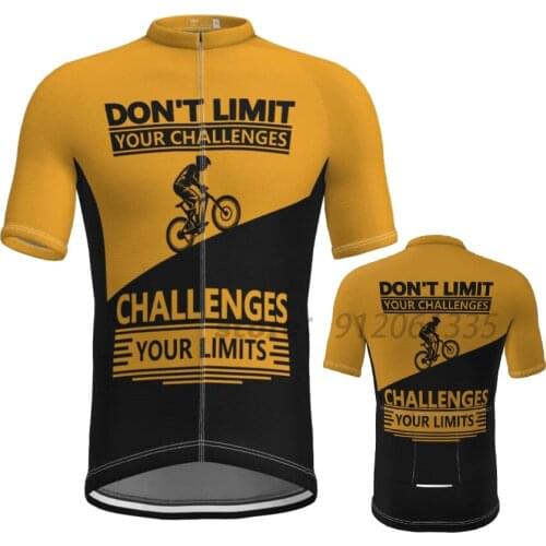 Challenges Your Limits Mens Short Sleeve Cycling Jersey Cycling Clothes Bicycle Summer Cycling Top Bike Top Road Wear