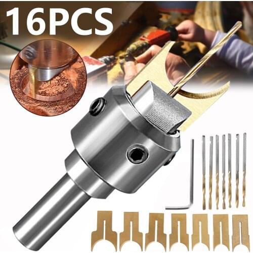 16pcs Wooden Bead Make Drill Bit Carbide Ball Blade Woodworking Milling Cutter Molding Tool Buddha Router Bit Drills Set 14-25mm