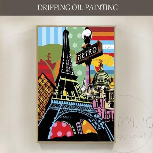 Artist New Design Hand-painted High Quality Street Style Paris Landscape Oil Painting on Canvas Street Paris Oil Painting