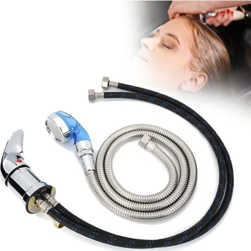 NEW-Universal Shampoo Bed Faucet Shower Head Hose Suit Salon Hairdresser Bathroom Sink Basin Stainless Steel Sprayer Accessories