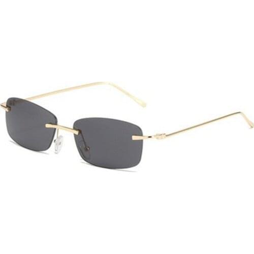 Fashion Rectangle Women‘s Sunglasses Alloy Small Frame Clear Square Mens Sun Glasses Women Vintage Shades Red Yellow lens