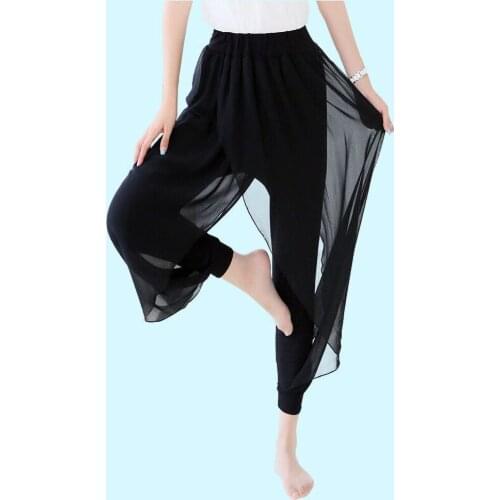 Fitness Clothing Sports Harem Pants Female 2020 Thin Section Chiffon Pants Skirt Loose Casual Feet Yoga Leggings Fat Beautiful