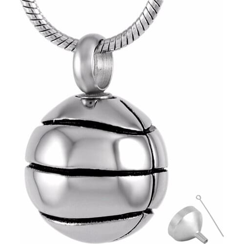 8113 Stainless Steel Cremation Jewelry Pendant for Ashes Urn Necklace Football Shape Memorial Necklace for Men