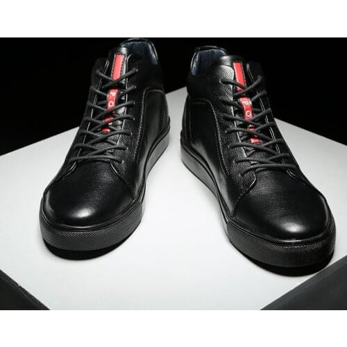 Leather casual male comfortable autumn big sizes47 waterproof fashion brand non slip terse high qualityLace-up casual shoes