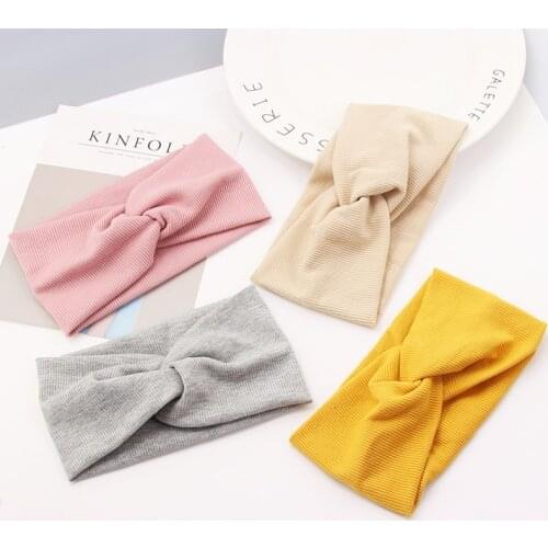 New Fashion Girls Colourful Cotton Knot Headbands Elastic Hairbands Childre Headwear Kids Stretch Headwraps Hair Accessories