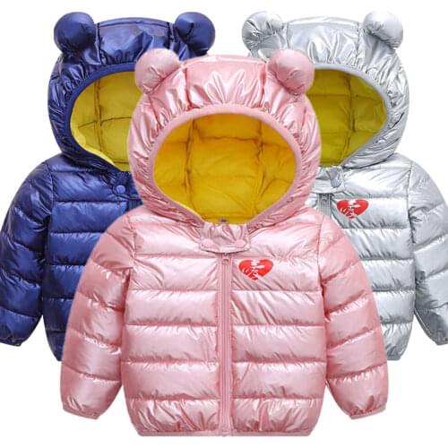 Winter Boys New Space Silver Baby Down Jacket Boys Girls Warm Jacket Coats Cotton Jacket Childrens Wear