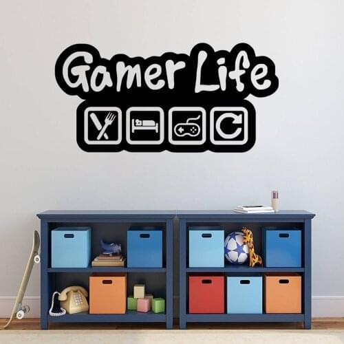 Gamers Life Wall Decal Games Sticker Home Living Room And Game Room Decoration Removable A002876