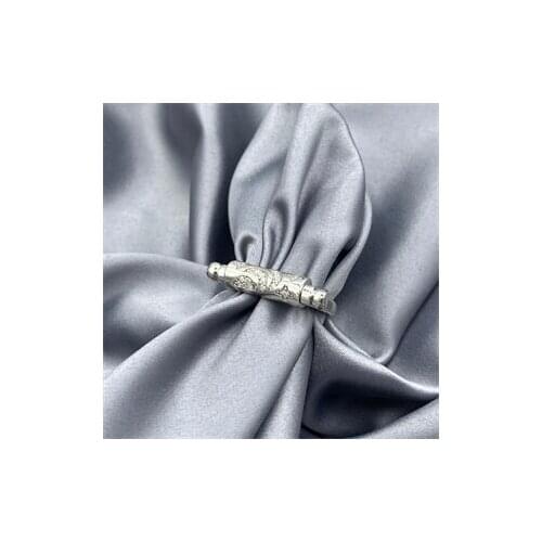 Rodhium Plated Wide Charm Ring