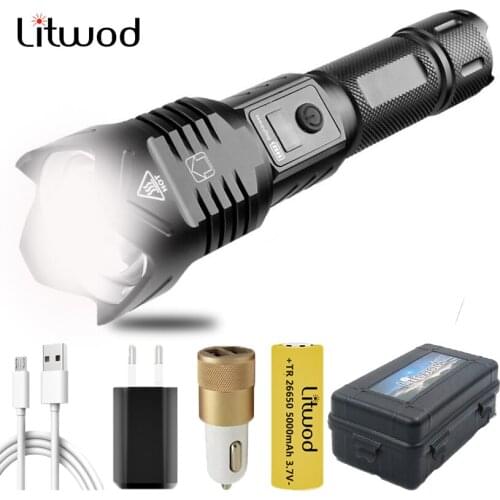 Stepless Dimming XHP90.2 High Quality Led Flashlight Rechargeable Powerbank 18650 26650 Battery Torch Aluminum Zoomable Lantern