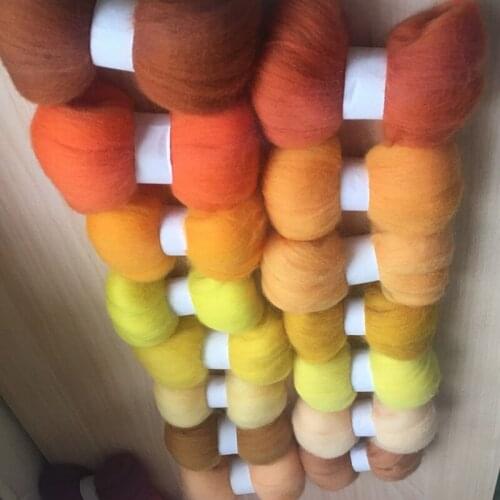 WFPFBEC 70S WOOL FOR FELTING sets wool fiber 10g/bag 15colors wool roving