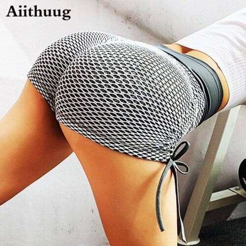 Aiithuug Sports Booty Shorts for Women High Waisted Bubble Textured Scrunch Butt Lifting Gym Workout Hot Pants Butt Lifting