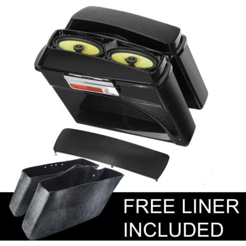 Motorcycle 6x9" Speaker Hard Saddlebags With Lid Latch For Harley Road King Electra Glide Road Street 1994-2013