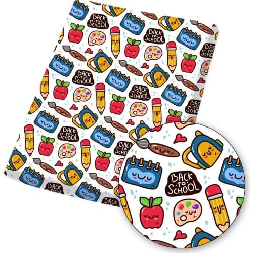 Polyester Cotton Fabrics Sewing Fabric Back To School Printed Cloth Dress Making Handmade Masks DIY Crafts Supplies 45*145cm 1pc