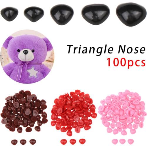 100PCs Plastic Triangular Safety Nose for Teddy DIY Plush Toy Bear Puppet Doll DIY Making Supplies Crafts Handmade Accessories