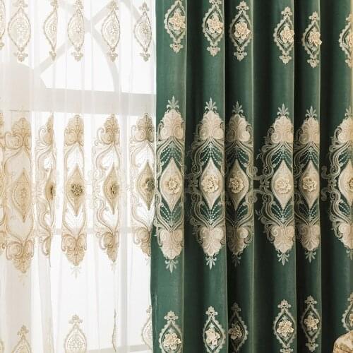 2021 China Factory Embroidered Curtains for Living Room Free Shipping Vertical Blinds Bedroom Den Wad Flower Beading