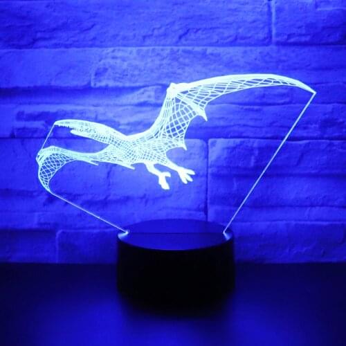 3D LED Night Light Soaring Dinosaur Pterosaur Come with 7 Colors Light for Home Decoration Lamp Amazing Visualization Optical