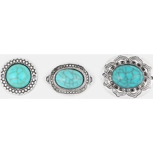 5pcs Imitated Round / Oval Turquoise Alloy Connector Charm For DIY Jewelry Accessories Findings